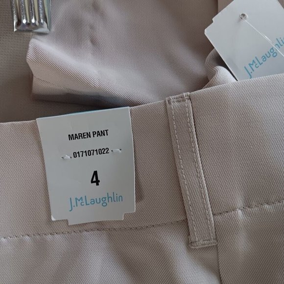 J.McLaughlin Maren Pants size 4 wide leg color BONE SOLID Ins30" NEW! $188 - Picture 7 of 9
